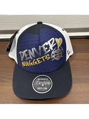 Zephyr Denver Nuggets Navy, White, Yellow Trucker Hat with Graphic Front